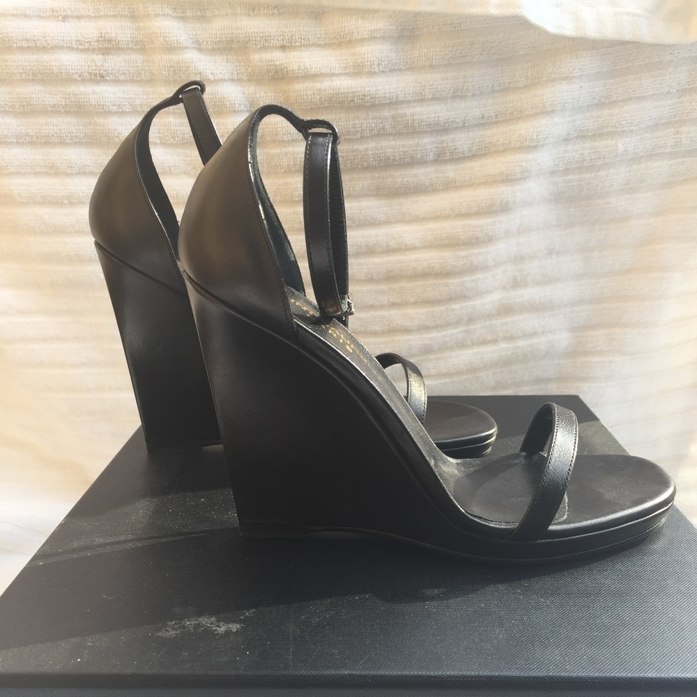 Saint Laurent Women's Jane Ankle Strap Wedge (35) - Picture 6 of 6